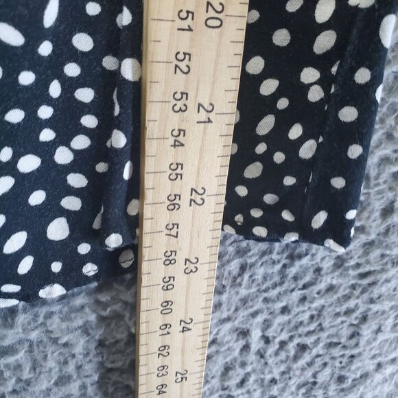 Savanna Jane Top Womens Medium Black Boho Embroidered V-Neck Polka Dot Blouse - Picture 4 of 8